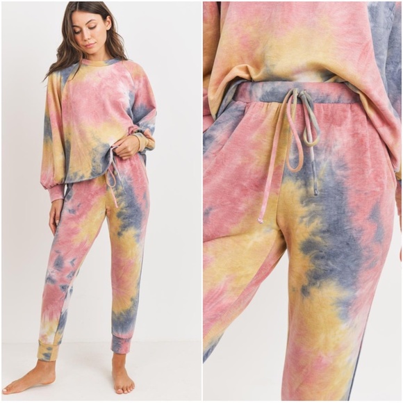 024  Boho Tie Dye French Terry Joggers - Picture 3 of 3